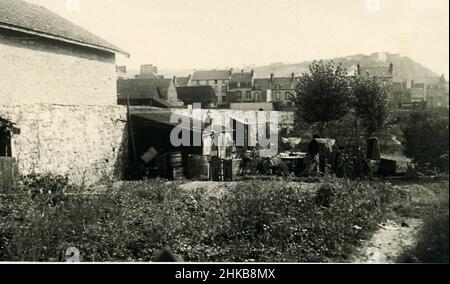 La Seconde Guerre mondiale WW2 des soldats allemands envahissent la France - 9 septembre 1940, Cherbourg (France) Banque D'Images