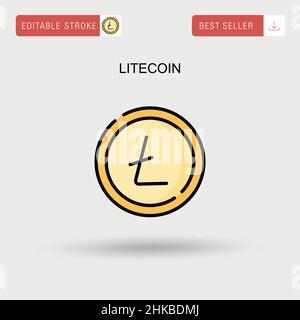 Icône vecteur simple Litecoin. Illustration de Vecteur