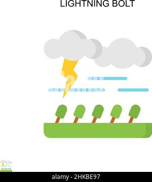 Icône de vecteur simple Lightning Bolt.Modèle de conception de symbole d'illustration pour élément d'interface utilisateur Web mobile. Illustration de Vecteur