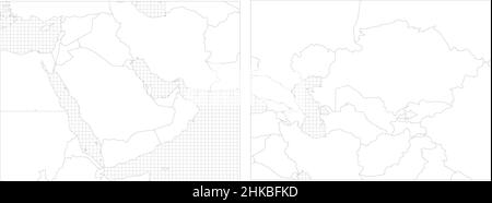 Moyen-Orient plan simple carte vierge Illustration de Vecteur