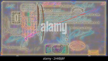 Inspiré par le Bill of Exchange pour Charles Hussenden, détenteur du slaveholder sur Saint-Eustache, Bill of Exchange valant 2500 guildes au nom de Charles Hussenden, 17 juillet 1863. Lettre de change émise aux propriétaires d'esclaves de Saint-Eustache pour les indemniser pour avoir déclaré libres les personnes asservies qu'ils comptaient, réinventées par Artotop. L'art classique réinventé avec une touche moderne. Conception de lumière chaleureuse et gaie, de luminosité et de rayonnement de lumière. La photographie s'inspire du surréalisme et du futurisme, embrassant l'énergie dynamique de la technologie moderne, du mouvement, de la vitesse et révolutionne la culture Banque D'Images