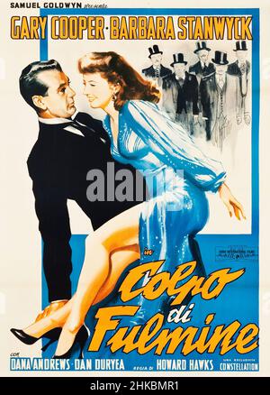 GARY COOPER et BARBARA STANWYCK en BALLE DE FEU (1941), dirigé par HOWARD HAWKS.Crédit: RKO/SAMUEL GOLDWYN / Album Banque D'Images