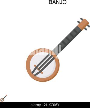 Icône de vecteur simple banjo.Modèle de conception de symbole d'illustration pour élément d'interface utilisateur Web mobile. Illustration de Vecteur