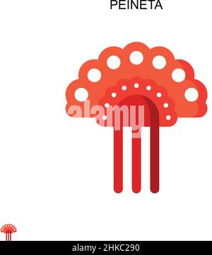 Icône de vecteur simple Peineta.Modèle de conception de symbole d'illustration pour élément d'interface utilisateur Web mobile. Illustration de Vecteur