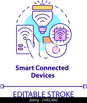Icône de concept de périphériques connectés intelligents Illustration de Vecteur