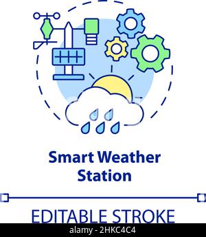 Icône de concept de station météorologique intelligente Illustration de Vecteur