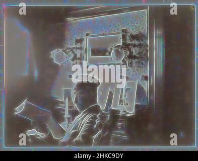 Inspiré par Reading Kaiser Wilhelm II en uniforme dans sa hutte, Seine Majestät der Kaiser auf der Heimreise, fait partie de l'album Erinnerungen an Norwegen im Juli 1889., Paul Güssfeldt, Carl Saltzmann, Norvège, Jul-1889, Papier, imprimé albumine, hauteur 169 mm × largeur 224 mm hauteur 314 mm × largeur 450 mm, repensé par Artotop. L'art classique réinventé avec une touche moderne. Conception de lumière chaleureuse et gaie, de luminosité et de rayonnement de lumière. La photographie s'inspire du surréalisme et du futurisme, embrassant l'énergie dynamique de la technologie moderne, du mouvement, de la vitesse et révolutionne la culture Banque D'Images