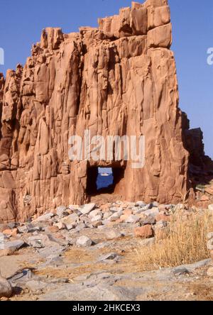 Arbatax, Sardaigne, Italie.Red Rocks (scanné à partir de la lame de couleur) Banque D'Images