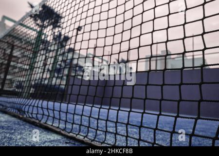 bleu padel jeu cour Banque D'Images