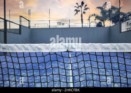 bleu padel jeu cour Banque D'Images