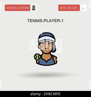 Tennis-Player-1 icône vecteur simple. Illustration de Vecteur