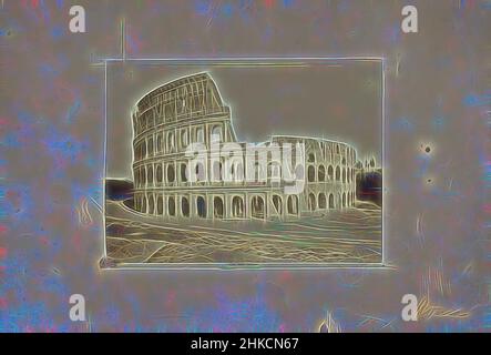 Inspiré par la vue sur le Colisée de Rome, Italie, Colosseo, Rome, Rome, 1851 - 1900, papier, imprimé albumine, hauteur 318 mm × largeur 478 mm, réimaginé par Artotop. L'art classique réinventé avec une touche moderne. Conception de lumière chaleureuse et gaie, de luminosité et de rayonnement de lumière. La photographie s'inspire du surréalisme et du futurisme, embrassant l'énergie dynamique de la technologie moderne, du mouvement, de la vitesse et révolutionne la culture Banque D'Images