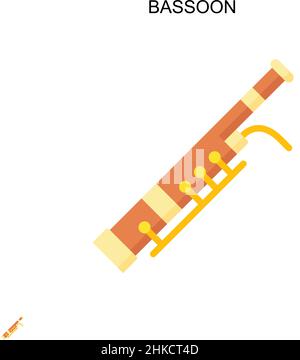 Icône de vecteur simple de basson.Modèle de conception de symbole d'illustration pour élément d'interface utilisateur Web mobile. Illustration de Vecteur