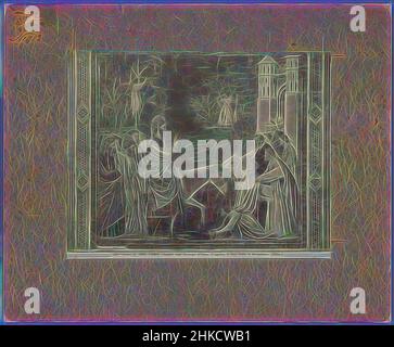 Inspiré par Giotto, représentant l'entrée du Christ dans Jérusalem, PADOVA - Cappella degli Scrovegni all'Arena. L'ingresso di Gesù Cristo in Gerusalemme., Alinari, Giotto de Bondone, Scrovegnikapel, c. 1875 - c. 1900, imprimé albumine, hauteur 201 mm × largeur 253 mm, repensé par Artotop. L'art classique réinventé avec une touche moderne. Conception de lumière chaleureuse et gaie, de luminosité et de rayonnement de lumière. La photographie s'inspire du surréalisme et du futurisme, embrassant l'énergie dynamique de la technologie moderne, du mouvement, de la vitesse et révolutionne la culture Banque D'Images