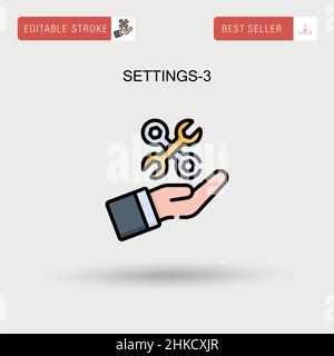 Settings-3 icône de vecteur simple. Illustration de Vecteur