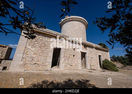 Far Vell phare, (Na POPIA), Parc naturel de sa Dragonera, Majorque, Iles Baléares, Espagne Banque D'Images