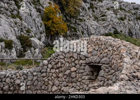 Cas de neu, Ses Voltes d'en Galileu, Escorca, Majorque, Iles Baléares, Espagne Banque D'Images