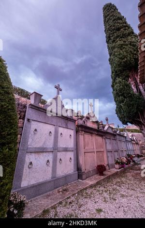 Niches funéraires, cimetière de Valldemossa, Majorque, Iles Baléares, Espagne Banque D'Images