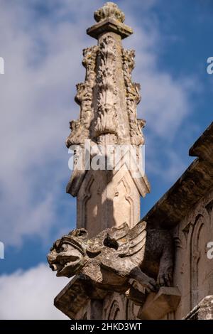 gargoyle dans le panthéon de la famille Garau.Cimetière de Santa Margalida, Majorque, Iles Baléares, Espagne Banque D'Images