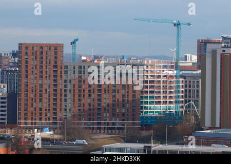 Construction à Leeds, West Yorkshire, Royaume-Uni Banque D'Images