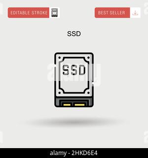 Icône de vecteur simple SSD. Illustration de Vecteur