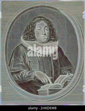 Inspiré par Portrait de Johann Winckler, reproduction photographique du premier état d'un imprimé montrant un portrait dans un cadre ovale de Johann Winckler., Jacob Gole, Amsterdam, 1840 - 1881, papier, Hauteur 270 mm × largeur 221 mm, repensé par Artotop. L'art classique réinventé avec une touche moderne. Conception de lumière chaleureuse et gaie, de luminosité et de rayonnement de lumière. La photographie s'inspire du surréalisme et du futurisme, embrassant l'énergie dynamique de la technologie moderne, du mouvement, de la vitesse et révolutionne la culture Banque D'Images