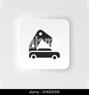 Production de masse, icône de vecteur de type neuporphique de voiture. Illustration d'élément simple à partir du concept d'interface utilisateur. Production de masse, icône de vecteur de type neuporphique de voiture Illustration de Vecteur