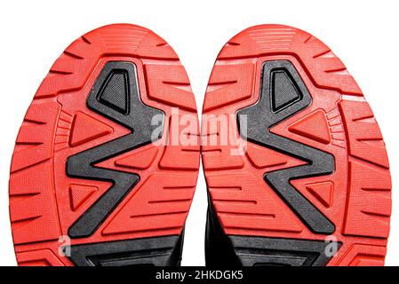 Semelle de bottes d'hiver en gros plan.Chaussures de sport avec protection de semelle extérieure Banque D'Images