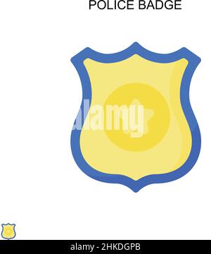 Badge police icône vecteur simple.Modèle de conception de symbole d'illustration pour élément d'interface utilisateur Web mobile. Illustration de Vecteur