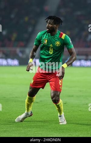 CAMEROUN, Yaoundé, 03 février 2022 - Andre Zambo Anguissa du Cameroun pendant la coupe d'Afrique des Nations joue demi-finale match entre le Cameroun et l'Egypte au Stade d'Olembe, Yaoundé, Cameroun, 03/02/2022/ photo par SF Credit: Sebo47/Alay Live News Banque D'Images