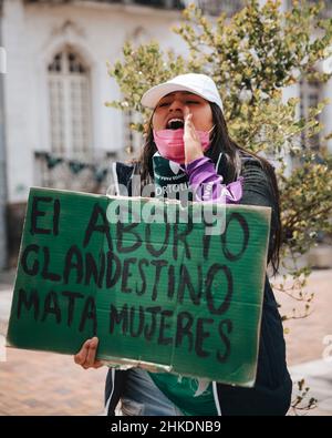 Manifestation pro avortement, Équateur Banque D'Images