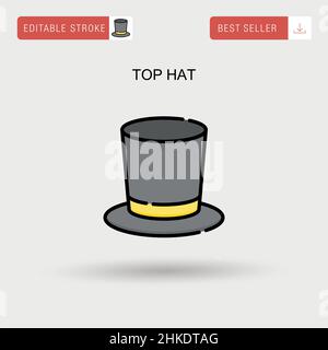 Top Hat simple vector icône. Illustration de Vecteur