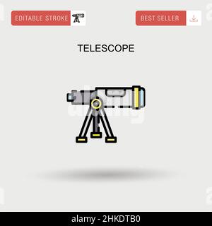 Icône de vecteur simple du télescope. Illustration de Vecteur