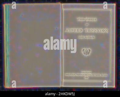 Inspiré par les œuvres d'Alfred Tennyson, poète lauréat, Alfred Tennyson, éditeur : tranchée & Company Kegan Paul, Londres, 1882, papier, cuir, Imprimé albumine, hauteur 183 mm × largeur 130 mm × épaisseur 40 mm, réimaginé par Artotop. L'art classique réinventé avec une touche moderne. Conception de lumière chaleureuse et gaie, de luminosité et de rayonnement de lumière. La photographie s'inspire du surréalisme et du futurisme, embrassant l'énergie dynamique de la technologie moderne, du mouvement, de la vitesse et révolutionne la culture Banque D'Images