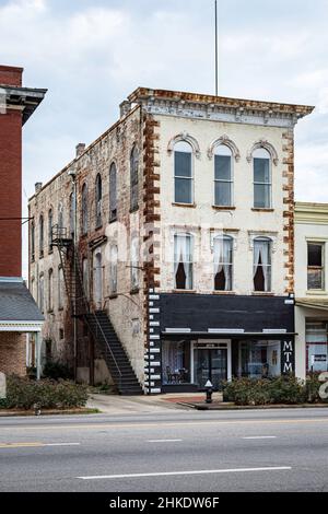 Selma, Alabama, États-Unis - 26 janvier 2021 : ancien bâtiment dans le quartier historique du centre-ville de Selma. Banque D'Images