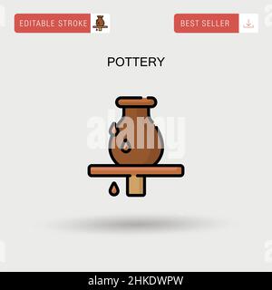Icône de vecteur simple de poterie. Illustration de Vecteur