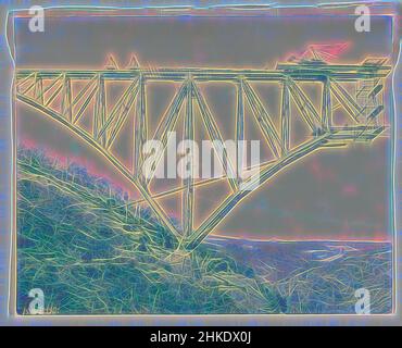 Inspiré par la construction du Viaduc de Viaur en France par la Société de Construction des Battignolles, 15 mai 1901, France, 15 mai-1901, Cyanotype, hauteur 225 mm × largeur 285 mm, réimaginé par Artotop. L'art classique réinventé avec une touche moderne. Conception de lumière chaleureuse et gaie, de luminosité et de rayonnement de lumière. La photographie s'inspire du surréalisme et du futurisme, embrassant l'énergie dynamique de la technologie moderne, du mouvement, de la vitesse et révolutionne la culture Banque D'Images