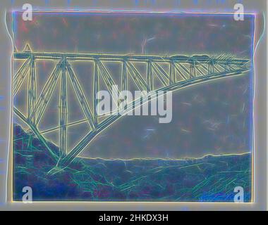 Inspiré par la construction du Viaduc de Viaur en France par la Société de Construction des Battignolles, 17 septembre 1901, France, 17 septembre 1901, Cyanotype, hauteur 225 mm × largeur 286 mm, réimaginé par Artotop. L'art classique réinventé avec une touche moderne. Conception de lumière chaleureuse et gaie, de luminosité et de rayonnement de lumière. La photographie s'inspire du surréalisme et du futurisme, embrassant l'énergie dynamique de la technologie moderne, du mouvement, de la vitesse et révolutionne la culture Banque D'Images