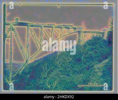 Inspiré par la construction du Viaduc de Viaur en France par la Société de Construction des Battignolles, 21 mai 1902, France, 21 mai-1902, Cyanotype, hauteur 237 mm × largeur 299 mm, réimaginé par Artotop. L'art classique réinventé avec une touche moderne. Conception de lumière chaleureuse et gaie, de luminosité et de rayonnement de lumière. La photographie s'inspire du surréalisme et du futurisme, embrassant l'énergie dynamique de la technologie moderne, du mouvement, de la vitesse et révolutionne la culture Banque D'Images