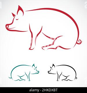 Image vectorielle d'un porc sur fond blanc Illustration de Vecteur