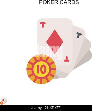 Icône de vecteur simple de cartes de poker.Modèle de conception de symbole d'illustration pour élément d'interface utilisateur Web mobile. Illustration de Vecteur