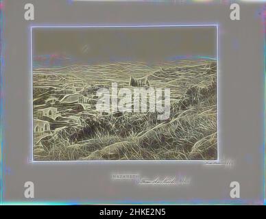 Inspiré par la vue de Nazareth, Nazareth. Du Nord, Francis Frith, Nazareth, 1857, papier, Imprimé albumine, hauteur 240 mm × largeur 310 mm, repensé par Artotop. L'art classique réinventé avec une touche moderne. Conception de lumière chaleureuse et gaie, de luminosité et de rayonnement de lumière. La photographie s'inspire du surréalisme et du futurisme, embrassant l'énergie dynamique de la technologie moderne, du mouvement, de la vitesse et révolutionne la culture Banque D'Images