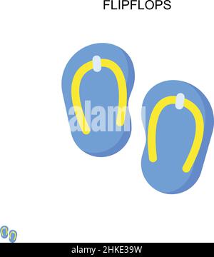 Flipflops icône de vecteur simple.Modèle de conception de symbole d'illustration pour élément d'interface utilisateur Web mobile. Illustration de Vecteur