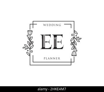 Logo EE féminin.Utilisable pour les logos nature, salon, Spa, cosmétique et Beauté.Elément de modèle de logo Flat Vector. Illustration de Vecteur