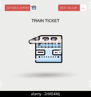 Icône de vecteur simple de billet de train. Illustration de Vecteur