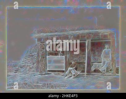 Inspiré par des soldats dans un stand de tir, probablement en France, partie d'un album photo d'un photographe amateur français avec des photos de famille, distillerie Delizy & amp; Doistau fils, l'armée et les lieux d'intérêt en France., France, c. 1900 - c. 1910, papier, hauteur 79 mm × largeur 110 mm, repensé par Artotop. L'art classique réinventé avec une touche moderne. Conception de lumière chaleureuse et gaie, de luminosité et de rayonnement de lumière. La photographie s'inspire du surréalisme et du futurisme, embrassant l'énergie dynamique de la technologie moderne, du mouvement, de la vitesse et révolutionne la culture Banque D'Images