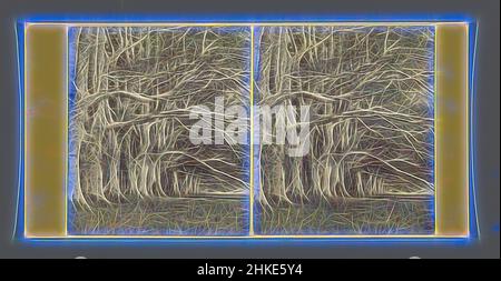 Inspiré par les arbres le long de l'avenue Dhu Loch près d'Inveraray, l'avenue Dhu Loch, Inverary, George Washington Wilson, Inveraray, 1858 - 1872, Imprimé albumine, hauteur 85 mm × largeur 170 mm, repensé par Artotop. L'art classique réinventé avec une touche moderne. Conception de lumière chaleureuse et gaie, de luminosité et de rayonnement de lumière. La photographie s'inspire du surréalisme et du futurisme, embrassant l'énergie dynamique de la technologie moderne, du mouvement, de la vitesse et révolutionne la culture Banque D'Images