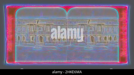Inspiré par la vue de l'École des Beaux-Arts de Paris, France au Stereoscope, Charles Gérard, Paris, c. 1850 - c. 1875, imprimé albumine, hauteur 85 mm × largeur 170 mm, repensé par Artotop. L'art classique réinventé avec une touche moderne. Conception de lumière chaleureuse et gaie, de luminosité et de rayonnement de lumière. La photographie s'inspire du surréalisme et du futurisme, embrassant l'énergie dynamique de la technologie moderne, du mouvement, de la vitesse et révolutionne la culture Banque D'Images
