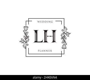 Logo LH féminin.Utilisable pour les logos nature, salon, Spa, cosmétique et Beauté.Elément de modèle de logo Flat Vector. Illustration de Vecteur