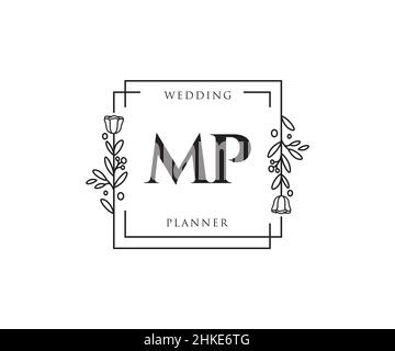 Logo MP féminin.Utilisable pour les logos nature, salon, Spa, cosmétique et Beauté.Elément de modèle de logo Flat Vector. Illustration de Vecteur